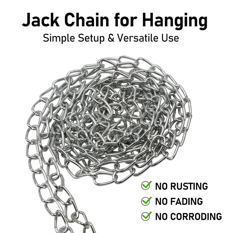 Aothotop 65ft Jack Chain for Hanging, Thick Steel Chain, Small Chain for Hanging, Utility Chain for Home Outdoor Camping, Heavy Duty Chain for Hanging Baskets, Plants,Thickness 0.08 inches (2mm) - Image 3